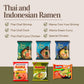 Asian Instant Ramen Noodles Variety Pack, 16 Packs, Korean Spicy Buldak, Japanese Sapporo, Thai Chef, Mama, Kung Fu