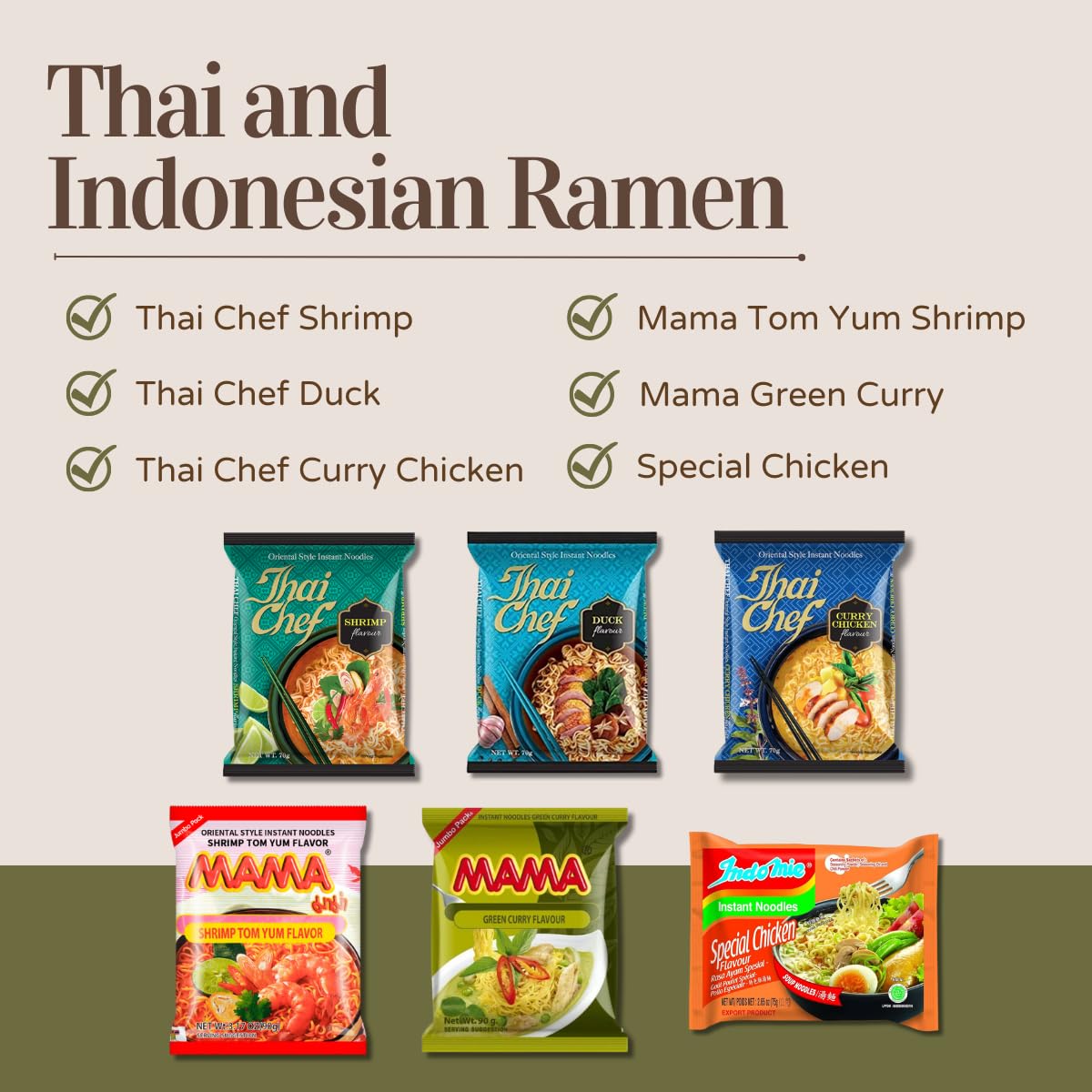 Asian Instant Ramen Noodles Variety Pack, 16 Packs, Korean Spicy Buldak, Japanese Sapporo, Thai Chef, Mama, Kung Fu