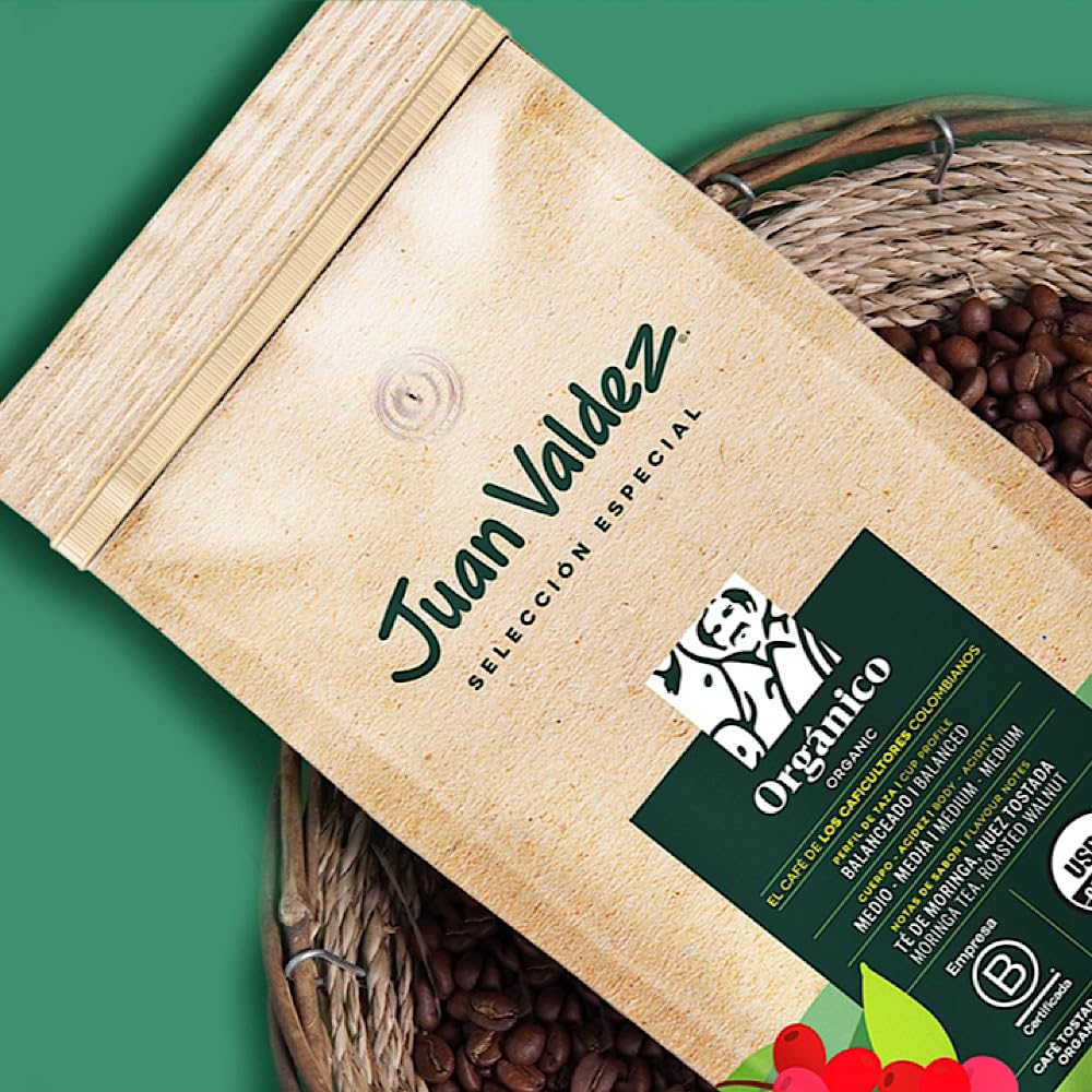 Juan Valdez Gourmet Balanced Colombian Coffee, Organic Whole Bean, 17.6 Oz