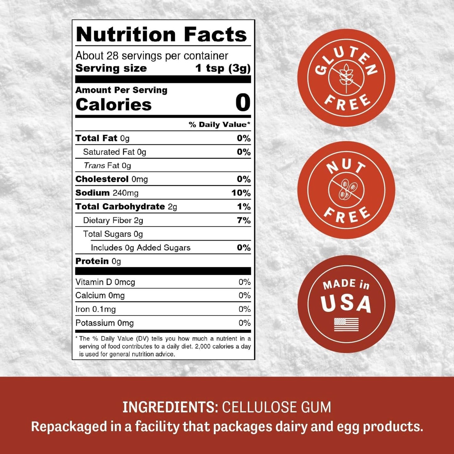 Judees Gluten Free CMC Powder - Improves Gluten Free Dough, Prevents Ice Crystals, 3 oz