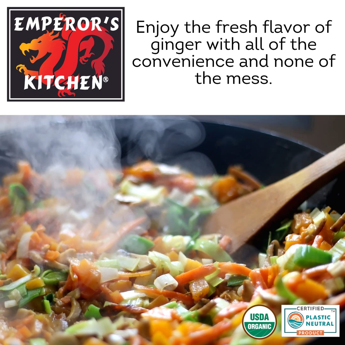 Emperor'S Kitchen Organic Chopped Ginger 4.5 Oz Glass Jar (Pack Of 4)