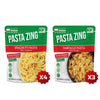 Pasta Zing Microwavable Variety Pasta Pack of 7 | 3x Farfalle | 4x Spaghetti | Microwave Pasta Ready To Eat in 60 Sec - Fully Co