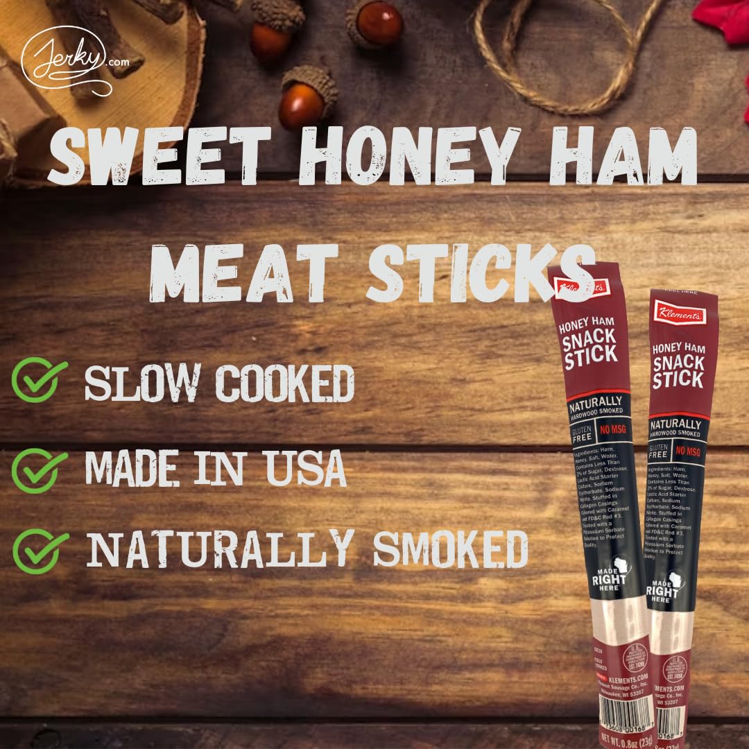 Sweet Honey Ham Meat Sticks 26Pc | 100% Ham, High Protein, Low Carb, Keto, Gluten Free, No Msg, Healthy Snack Stick | Individual