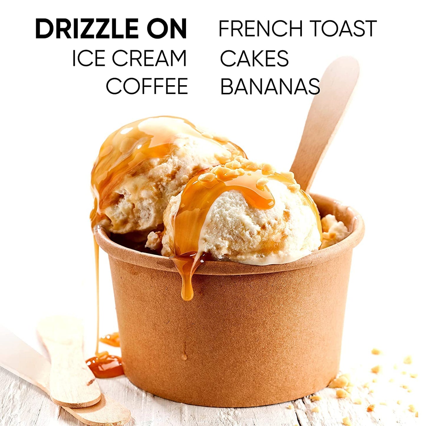 Kings Cupboard Organic Caramel Sauce - The Perfect Sauce for Ice Cream  Fruit Dip  Topping Desserts  Caramel Drizzle for Coffee - Gluten-Free  Kosher  Organic  All Natural  7.7 oz