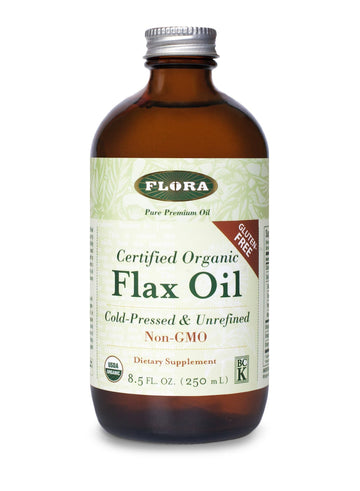 Flora Flax Oil - Cold-Pressed Organic Flax Seed Oil - Non-GMO, Gluten-Free - 8.5 fl. oz. Amber Glass Bottle