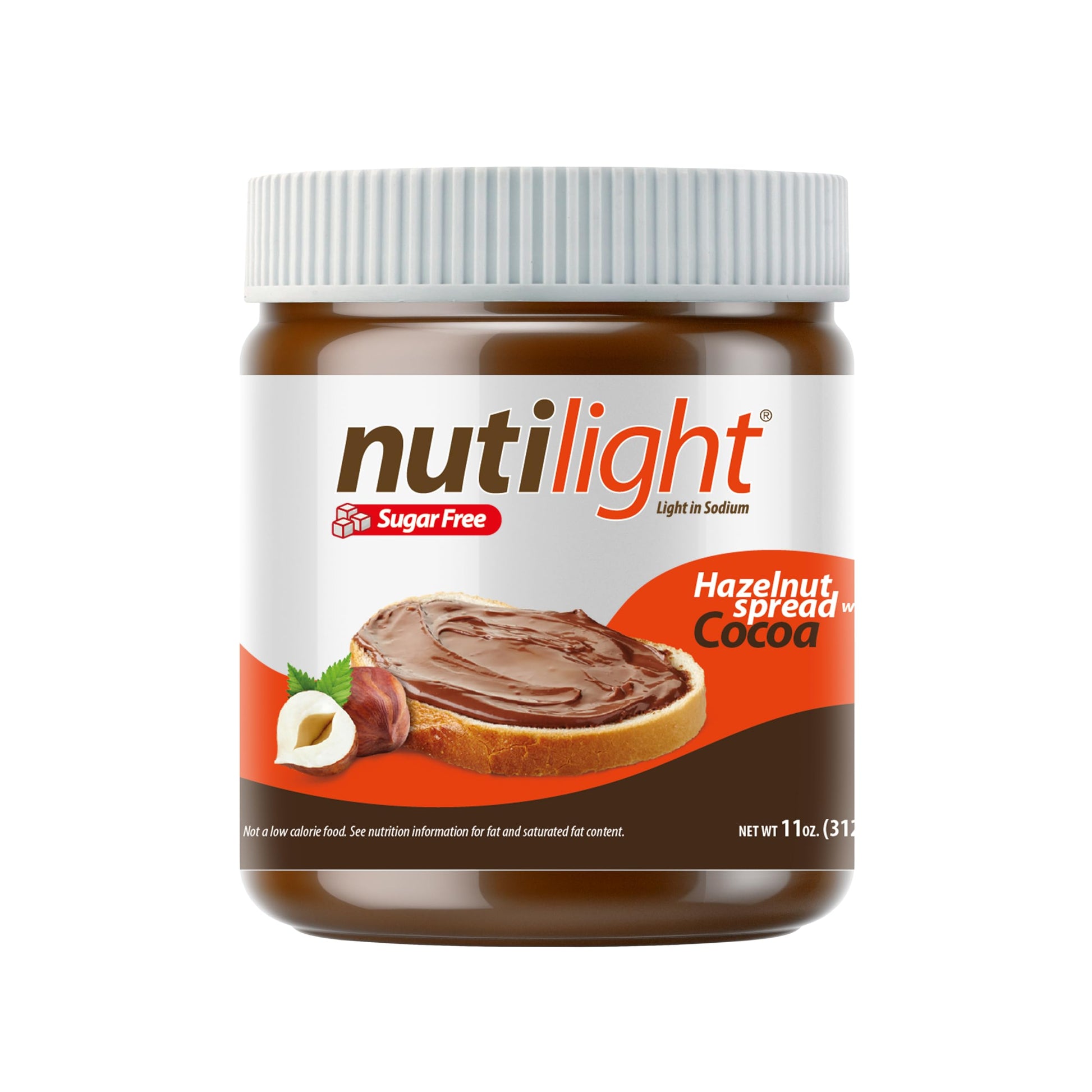 Nutilight, Hazelnut Spread With Cocoa, Sugar Free, Keto And Diabetic Friendly, Low Net Carb, Non-Gmo, Naturally Sweetened With Stevia. (1 Jar, 11 Oz)