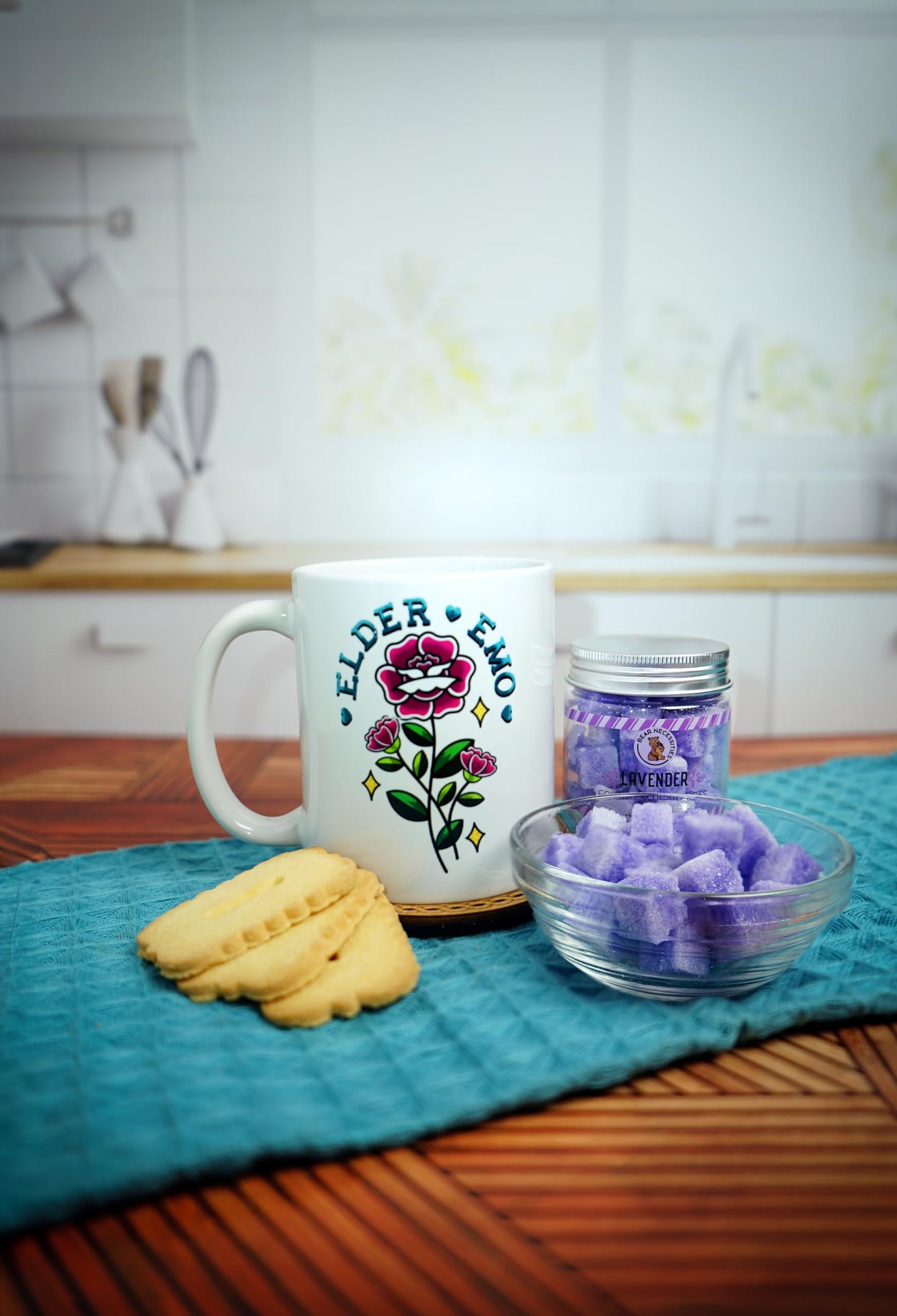 Bear Necessities Gourmet Sugar Cubes – Lavender Infused – 70g Jar – Perfect for Coffee, Tea & Cocktails