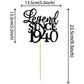 Rssta i Cake Topper - Legend Since 1940 Glitter Decoration for 85th Birthday - Black, Model XM310-1940