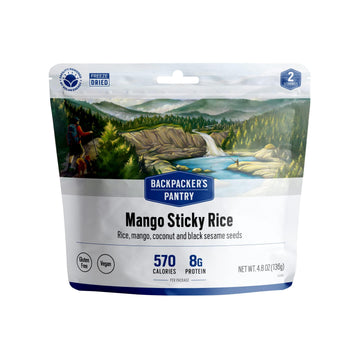 Backpackers Pantry Mango Sticky Rice - Freeze Dried Backpacking & Camping Food - Emergency Food - 8 Grams of Protein, Vegan, Gluten-Free - 1 Count