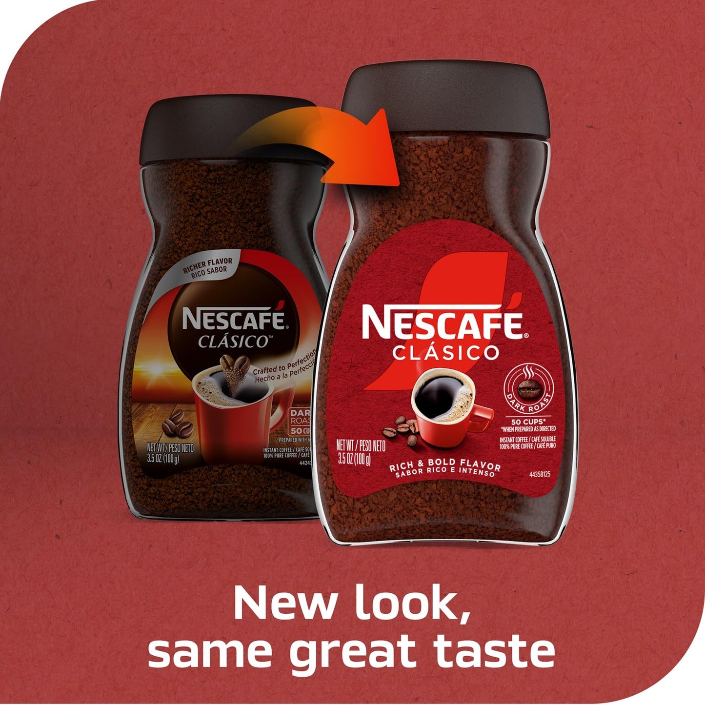 NESCAF   CL  SICO Instant Coffee, Dark Roast Coffee, 1 Jar (7 Oz)
