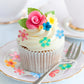314 Pieces Flowers Cupcake Toppers Wedding Cake Wafer Flowers Cupcake Toppers Birthday Party Food Decoration Mixed Size And Colo