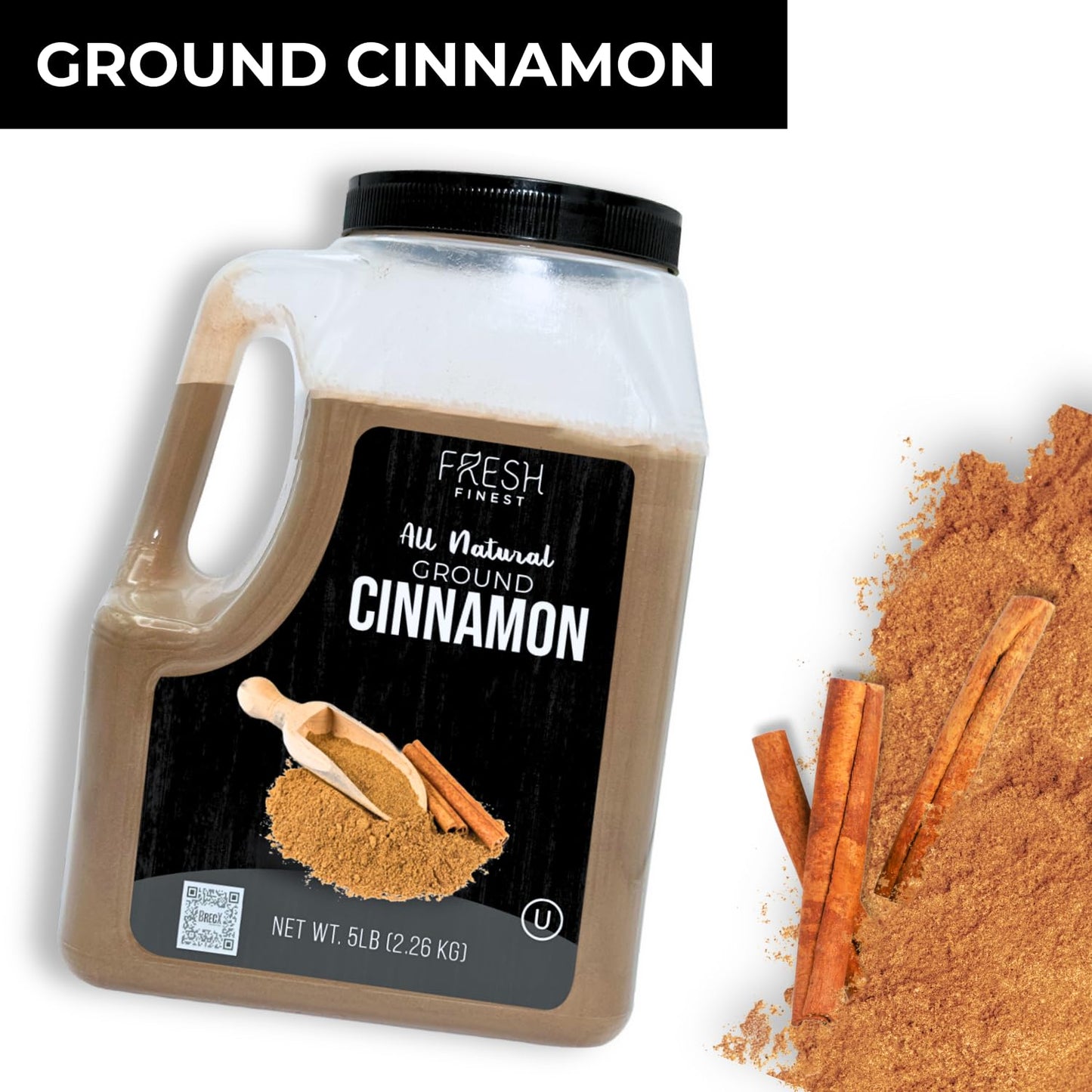 Fresh Finest Ground Cinnamon Powder - Kosher Certified, 5 LB Pack