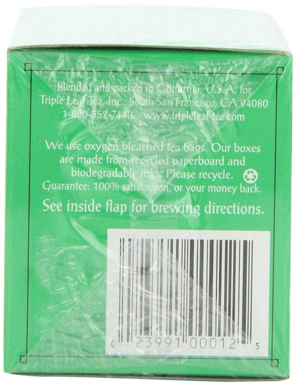 Triple Leaf Tea Ultra Slim Tea Bags, 20 Count, Pack of 6, Model 764258