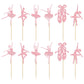 Gyufise 24Pcs Ballerina Tutu Cupcake Toppers Pink Glitter Ballet Girl Cupcake Toppers Ballet Slipper Cupcake Picks For Ballerina