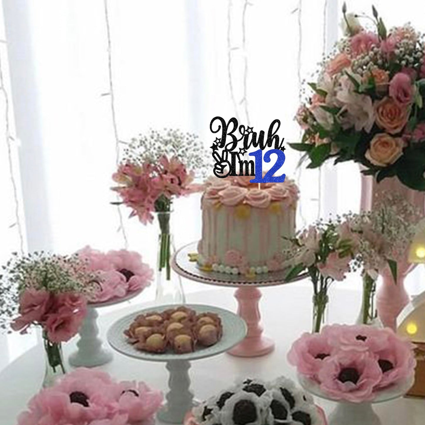 Rssta i Cake Topper - 12th Birthday Decoration - Blue - Model XM1222-12