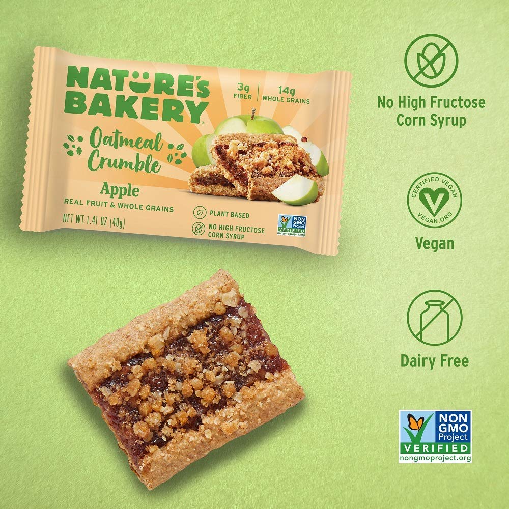 Natures Bakery Oatmeal Cspirit-inspired flavorble Bars, Apple, Vegan, Non-GMO, 12 Twin Packs
