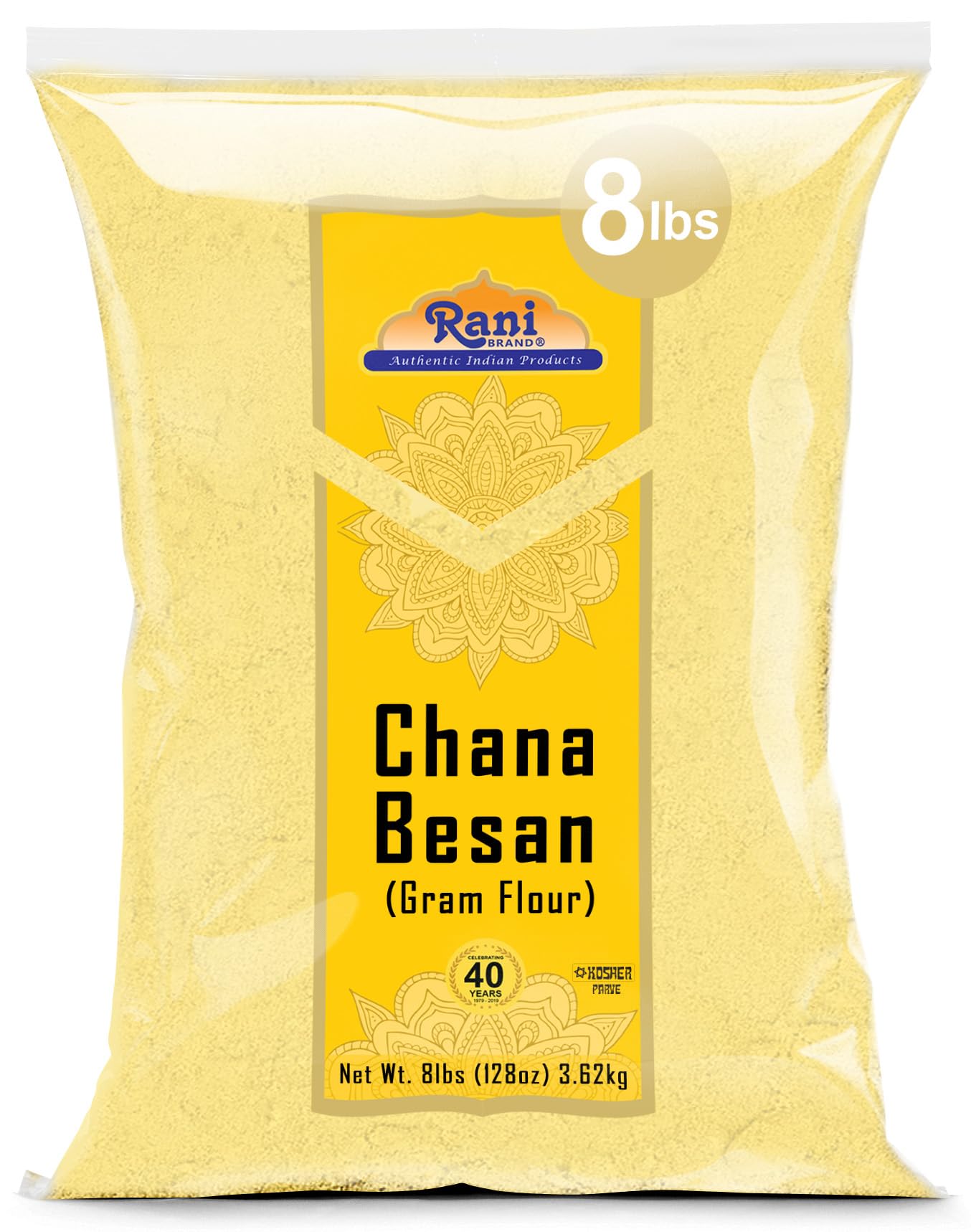 Rani Chana Besan (Chickpeas Flour, Gram) 128Oz (8Lbs) 3.63Kg Bulk ~ All Natural | Vegan | Gluten Friendly | Non-Gmo | Indian Origin