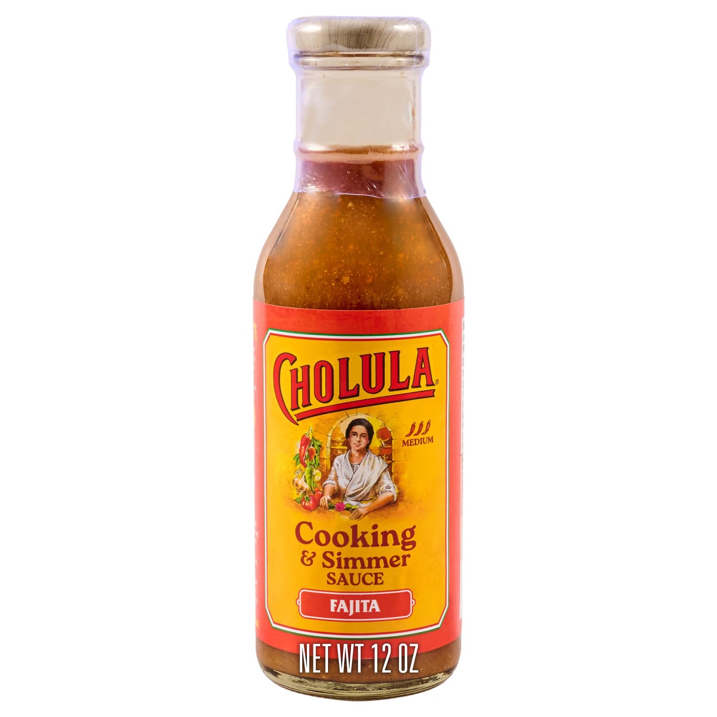 Cholula Cooking & Simmer Sauce, Fajita, Medium Heat, For Chicken, Steak, Shrimp & Veggie Fajitas, 12 fl oz