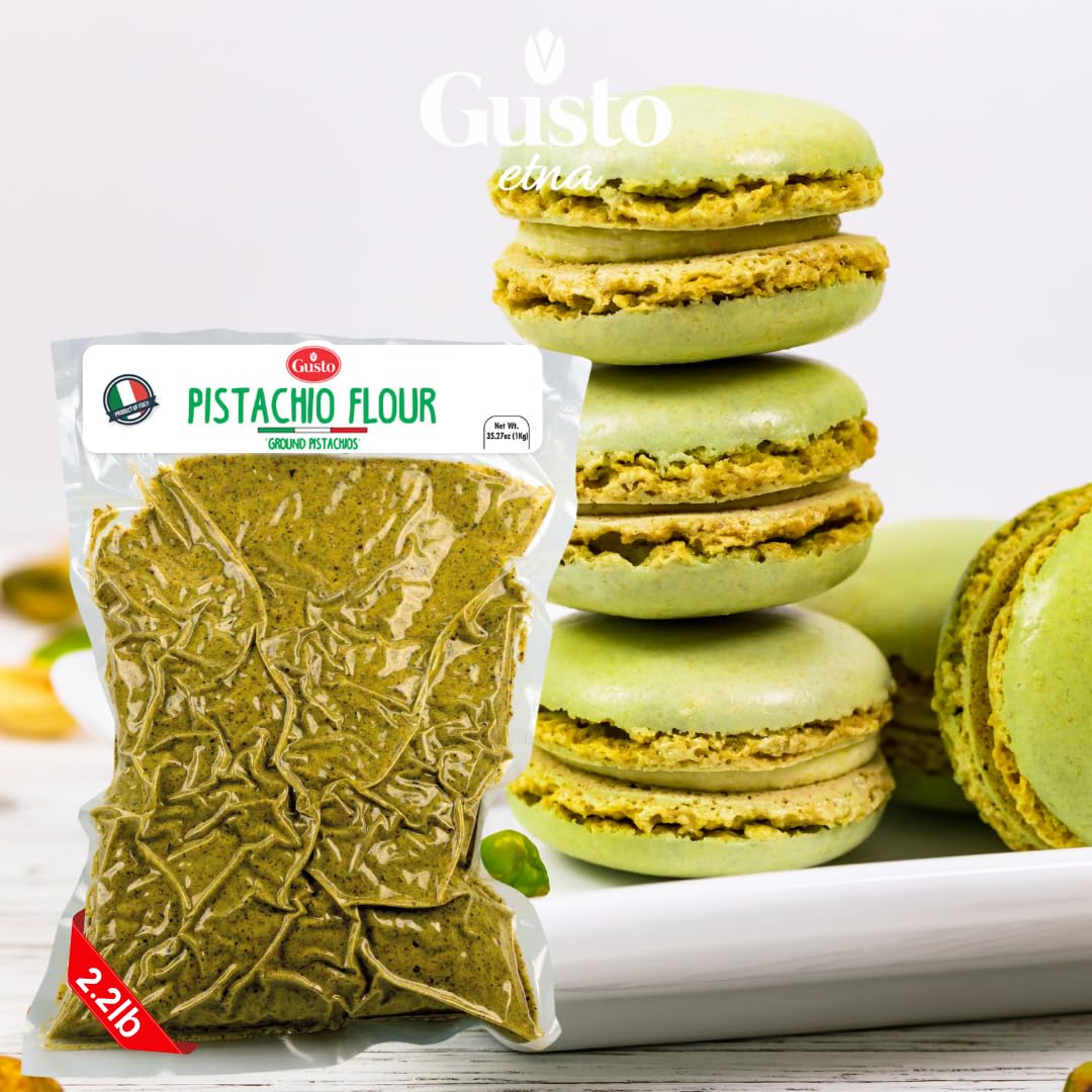 Gusto Etna Pistachio Flour, Sicilian Fine Chopped Pistachio Flour, Ground Pistachios, Pistachio Powder, Gluten Free Flour, Non G