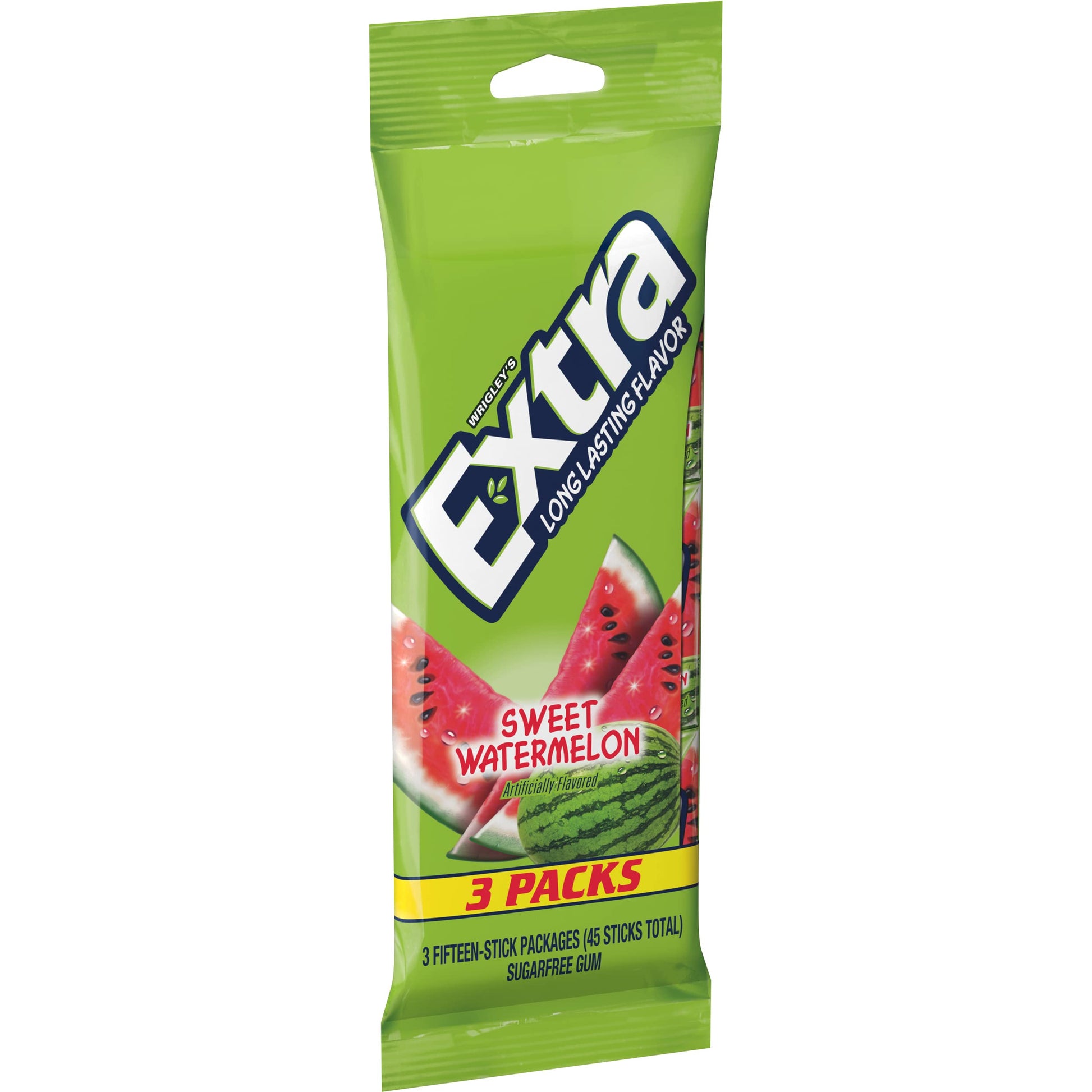 Extra Sweet Watermelon Sugarfree Gum, Multipack, 15 Count (Pack Of 3)
