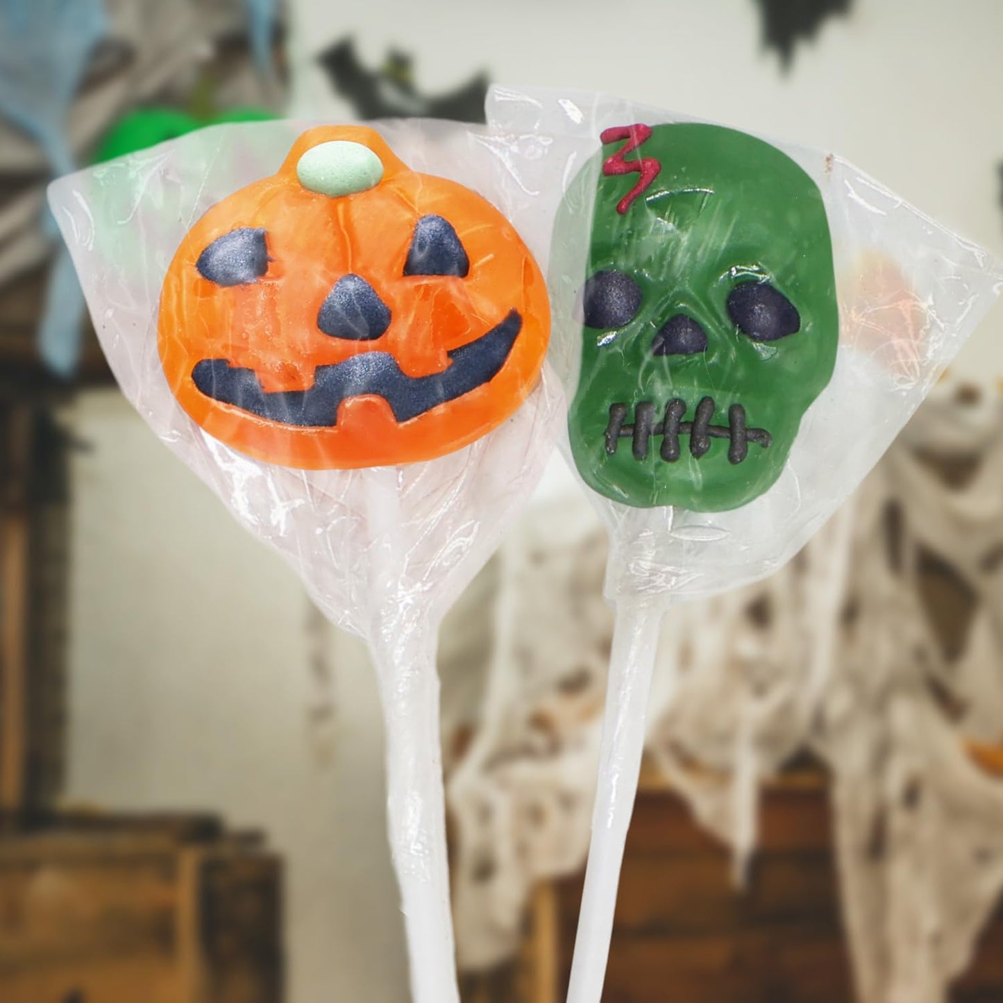 Halloween Lollipops 24 Count Individually Wrapped Dye-Free Suckers, Spooky Themed Shapes - Fun Halloween Candy For Trick-or-Trea