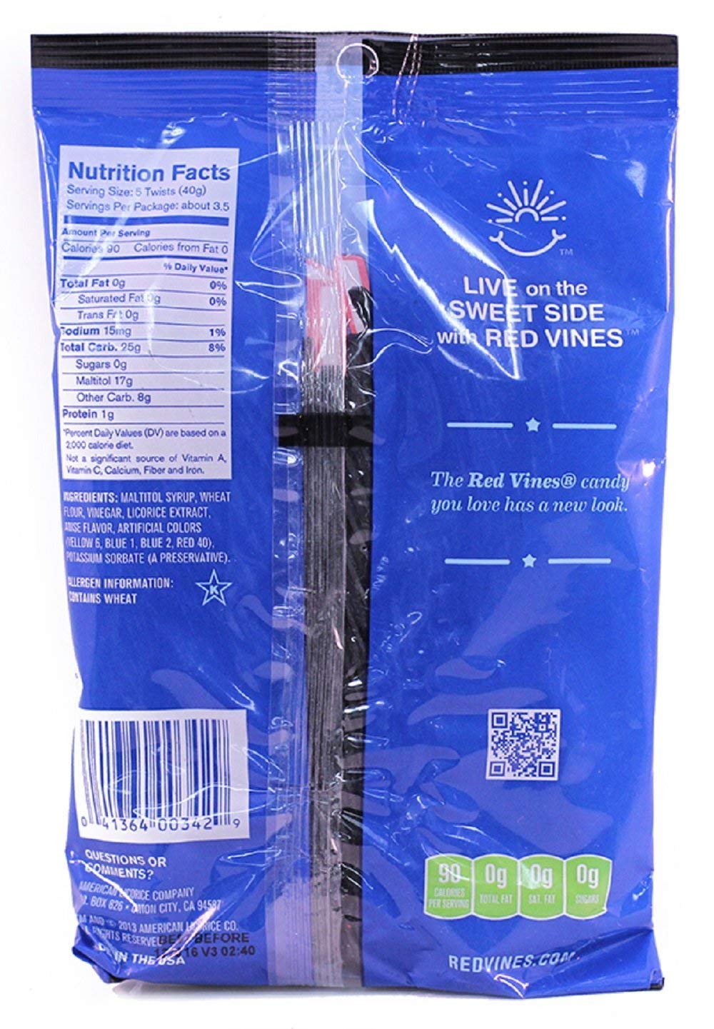 Red Vines Sugar Free Black Licorice, Soft  Chewy Candy Twists, 5Oz Bags (12 Pack)