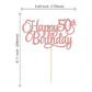 1 Pack Happy 50Th Birthday Cake Topper Rose Gold Glitter Number 50 Fifty Years Old Birthday Cake Pick Decoration For 50Th Birthday Celebrating Anniversary Party Supplies
