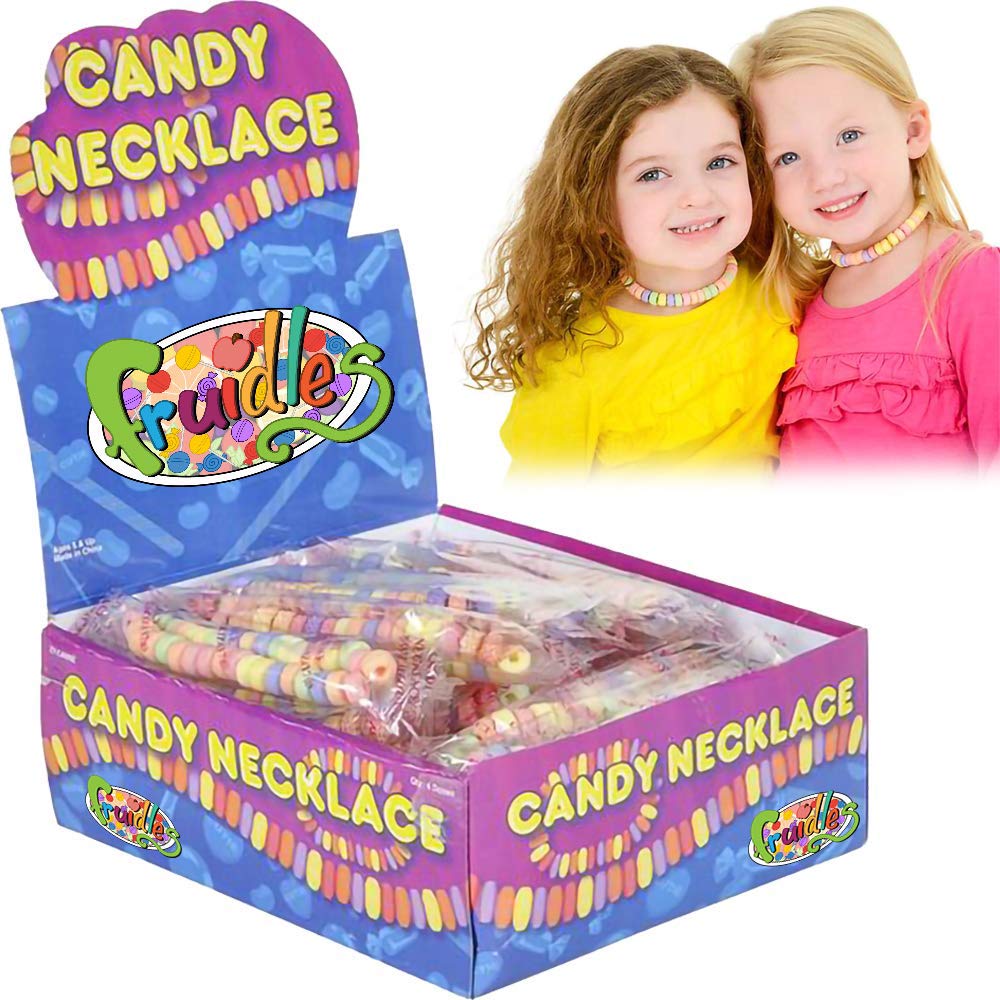 The Dreidel Company Stretchable Candy Necklace - Multicolor Fruit-Flavored, 48-Pack, Party Favors, 1 Count