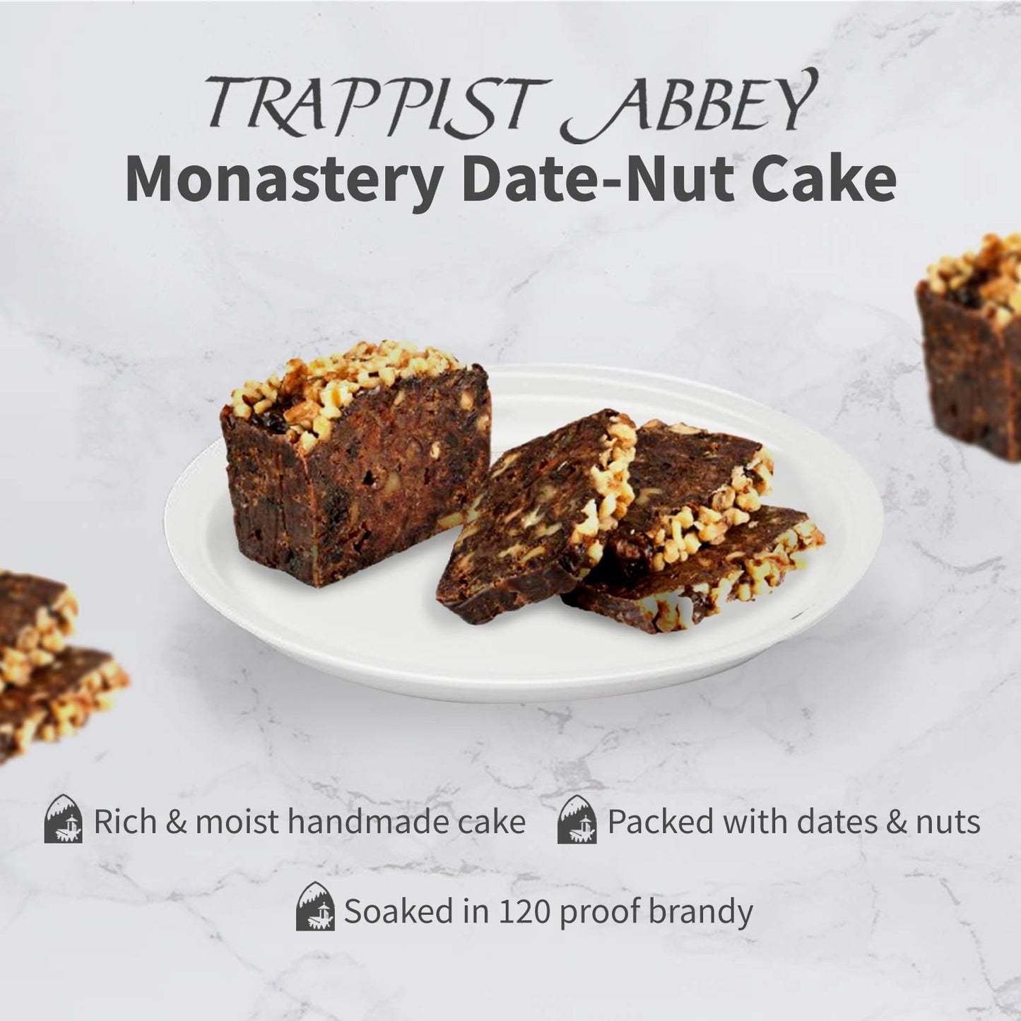 Date-Nut Cake: Trappist Abbey Monastery 1lb