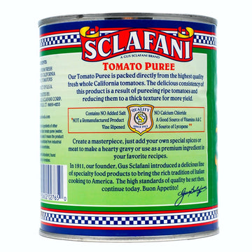 Gus Sclafani Fine Italian Imports Tomato Puree Four (4) 29 Ounce Cans