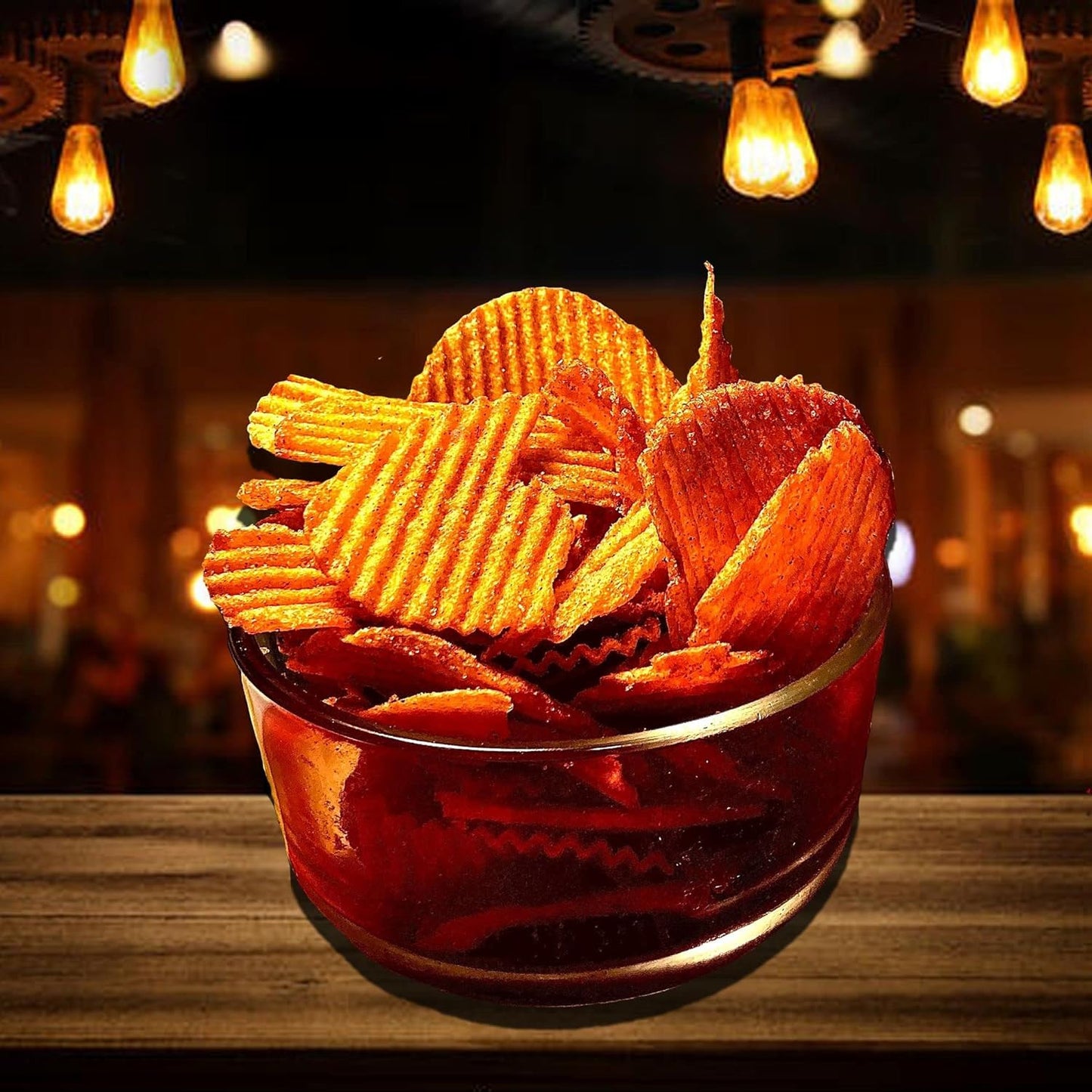 TRANADACO Old Vienna Red Hot Riplets BBQ Chips, 1oz Bags, 12 Pack