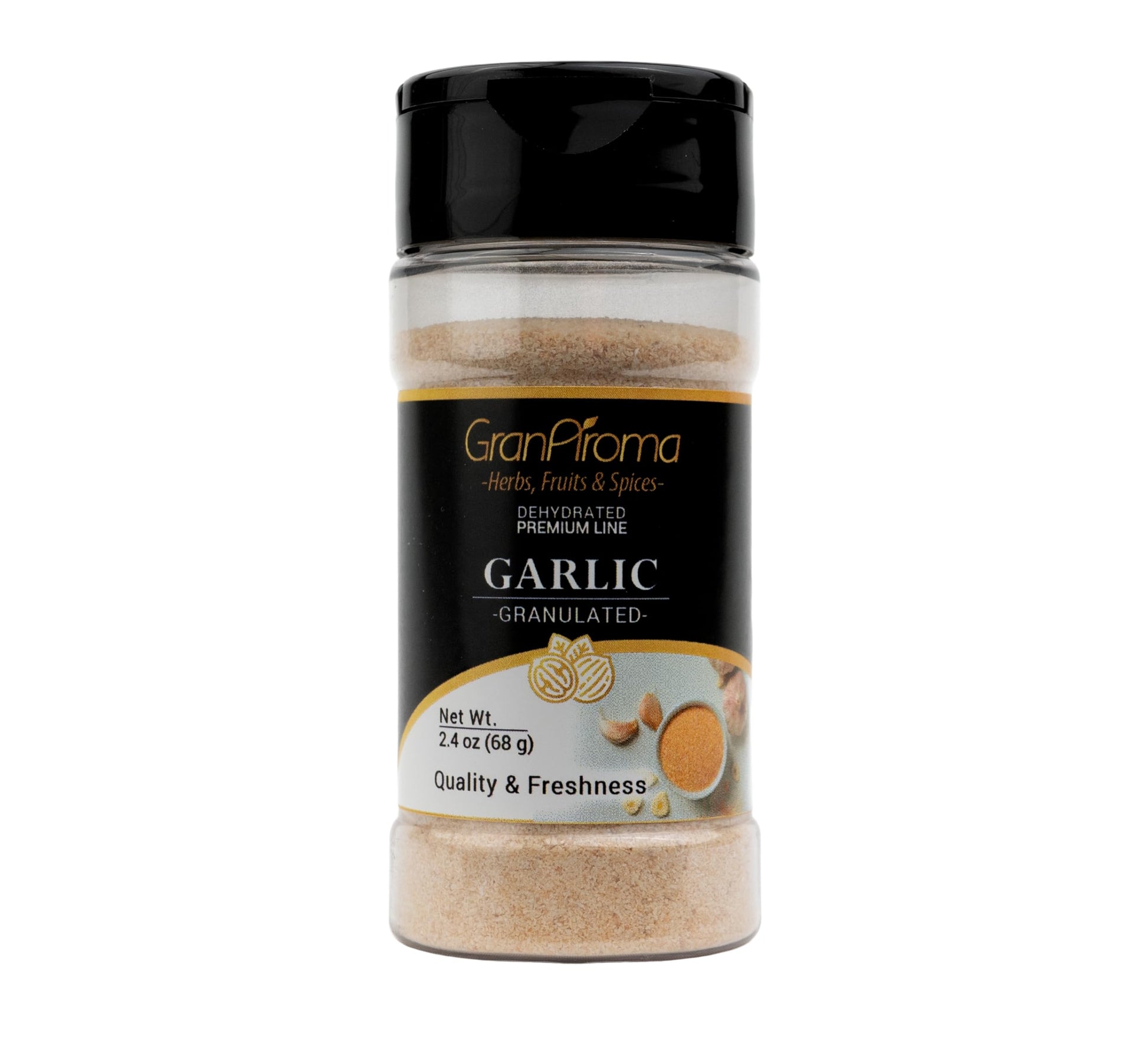 GranAroma Granulated Garlic, Versatile Seasoning, Dehydrated (2.4 Ounce)