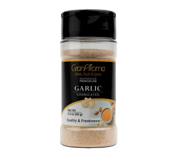 GranAroma Granulated Garlic, Versatile Seasoning, Dehydrated (2.4 Ounce)