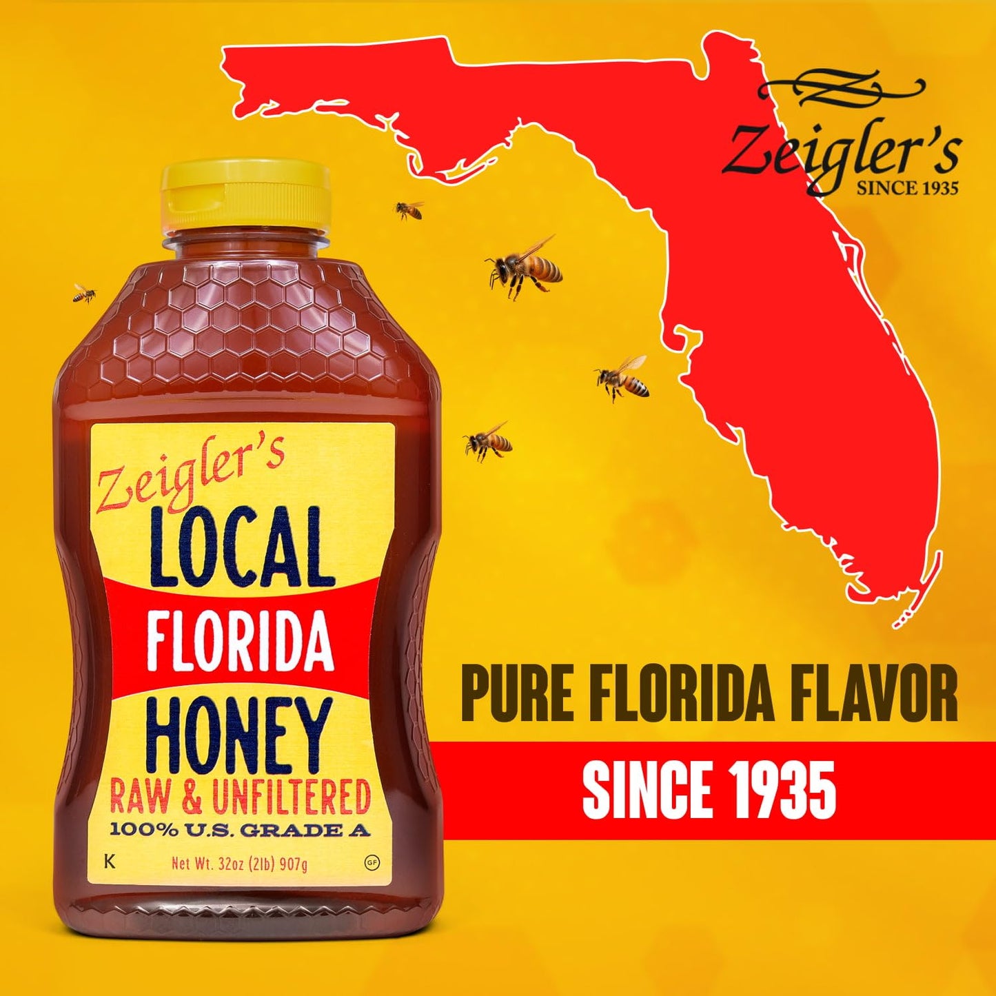 Zeigler'S Florida Honey, 32 Oz - 100% Natural, Raw & Unfiltered - Pure Local Florida Honey With All Nutrients Preserved - Great