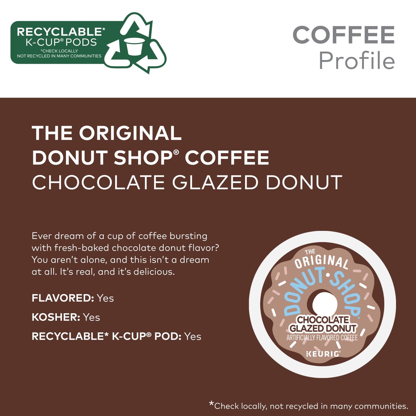 The Original Donut Shop Coffee K-Cup Pods, Medium Roast, 60 Count (6 Packs of 10)