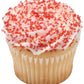 DECOPAC Red and White Peppermint Crystals, Festive Candy Sprinkles, 33oz, Fancy Sprinkles in Handheld Container, Edible Christma