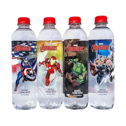 Pulse+ Marvel Avengers Natural Spring Water - Disney Bottles - Filtered Spring Water - Bpa-Free Recyclable Bottles - 24 Pack