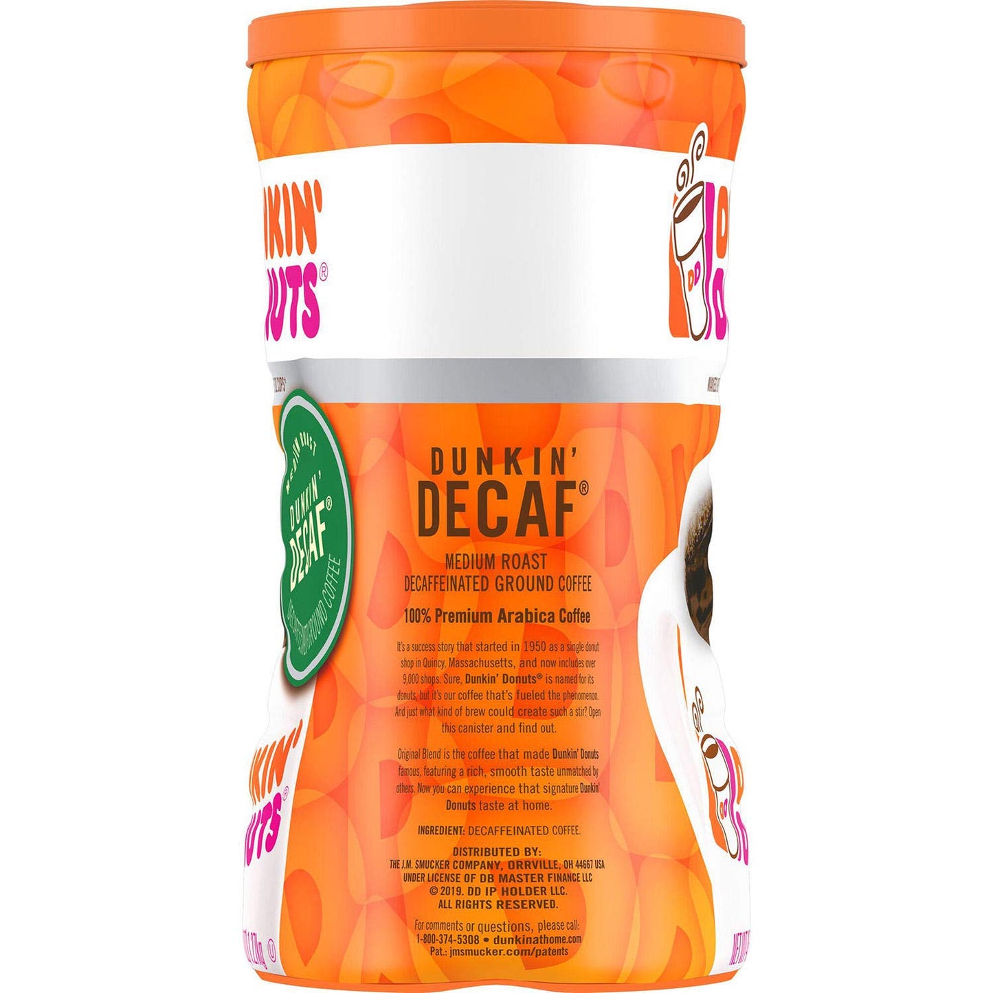 Dunkin' Donuts Decaffeinated Ground Coffee, Medium Roast (45 Oz.)