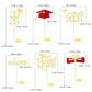36 Pcs Class Of 2025 Graduation Cupcake Toppers, Gold & Red Glitter Double-Sided Grad Cap Cake Toppers For Party Supplies, 2025