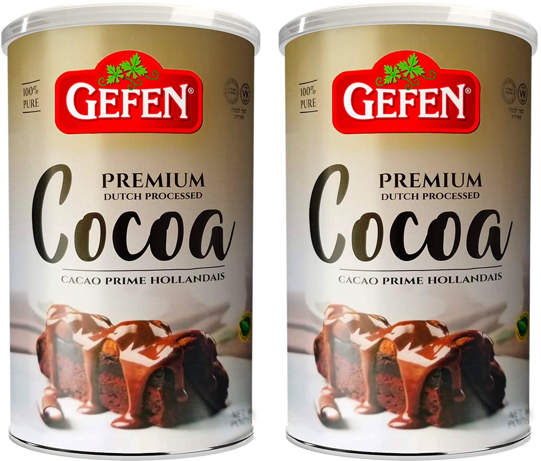Gefen 100% Pure Premium Dutch Processed Cocoa 16oz (2 Pack), Kosher for Passover