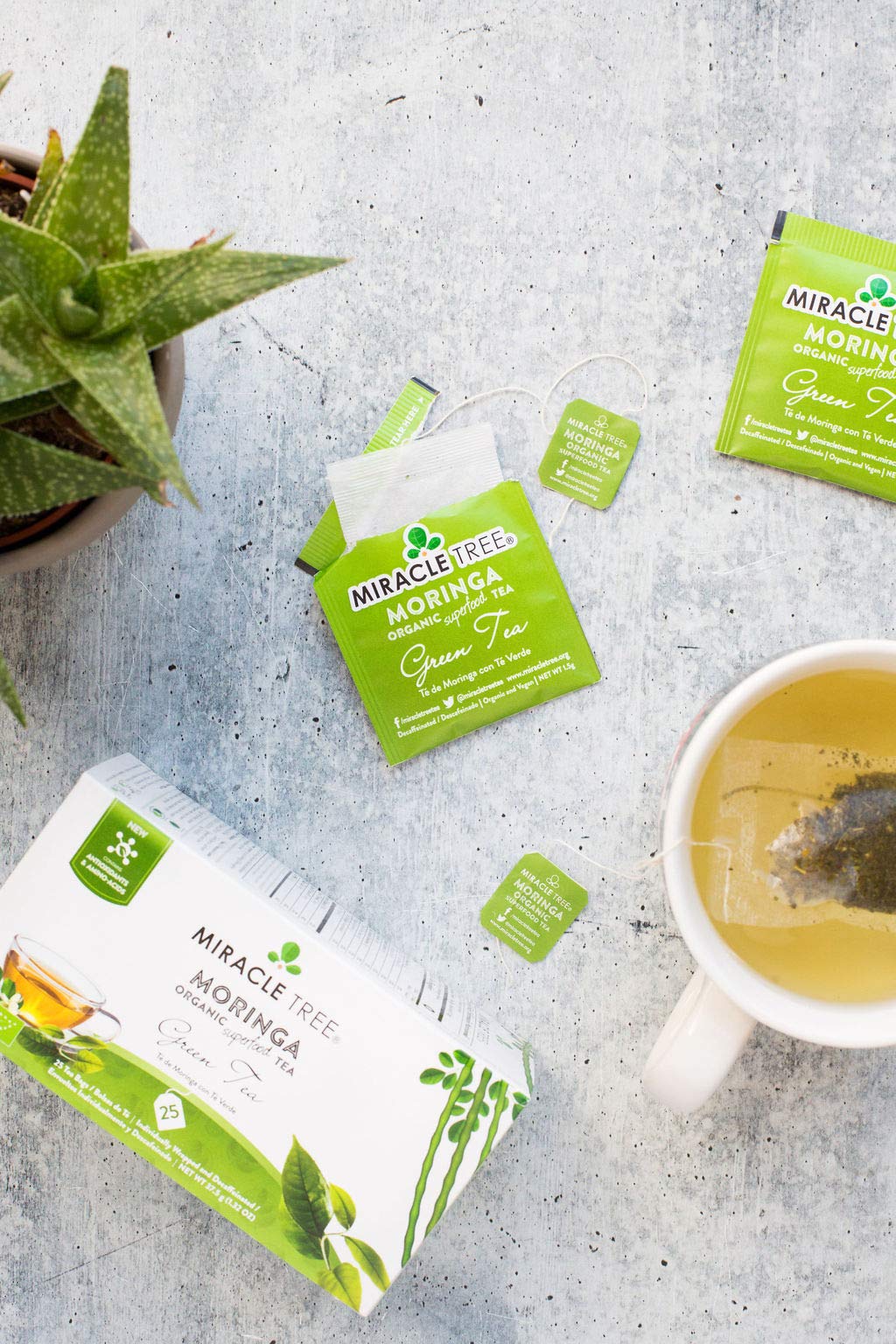 Miracle Tree - 3 Count Of Organic Moringa Superfood Tea, 25 Individually Sealed Tea Bags, Green Tea (Keto, Detox, Energy/Immunit