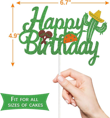 Feliz Cumpleaos Fiesta Cake Topper Mexican Themed Birthday Supplies Happy Birthday Fiesta Party Decorations With Cactus Taco And