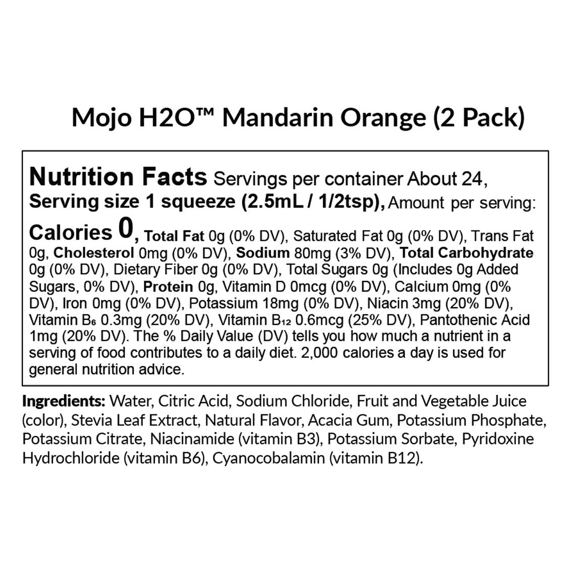 Biotrust Mojo H2O Natural Water Enhancer Drops, With B Vitamins And Electrolytes, Sugar-Free, Zero Calories, No Artificial Sweet