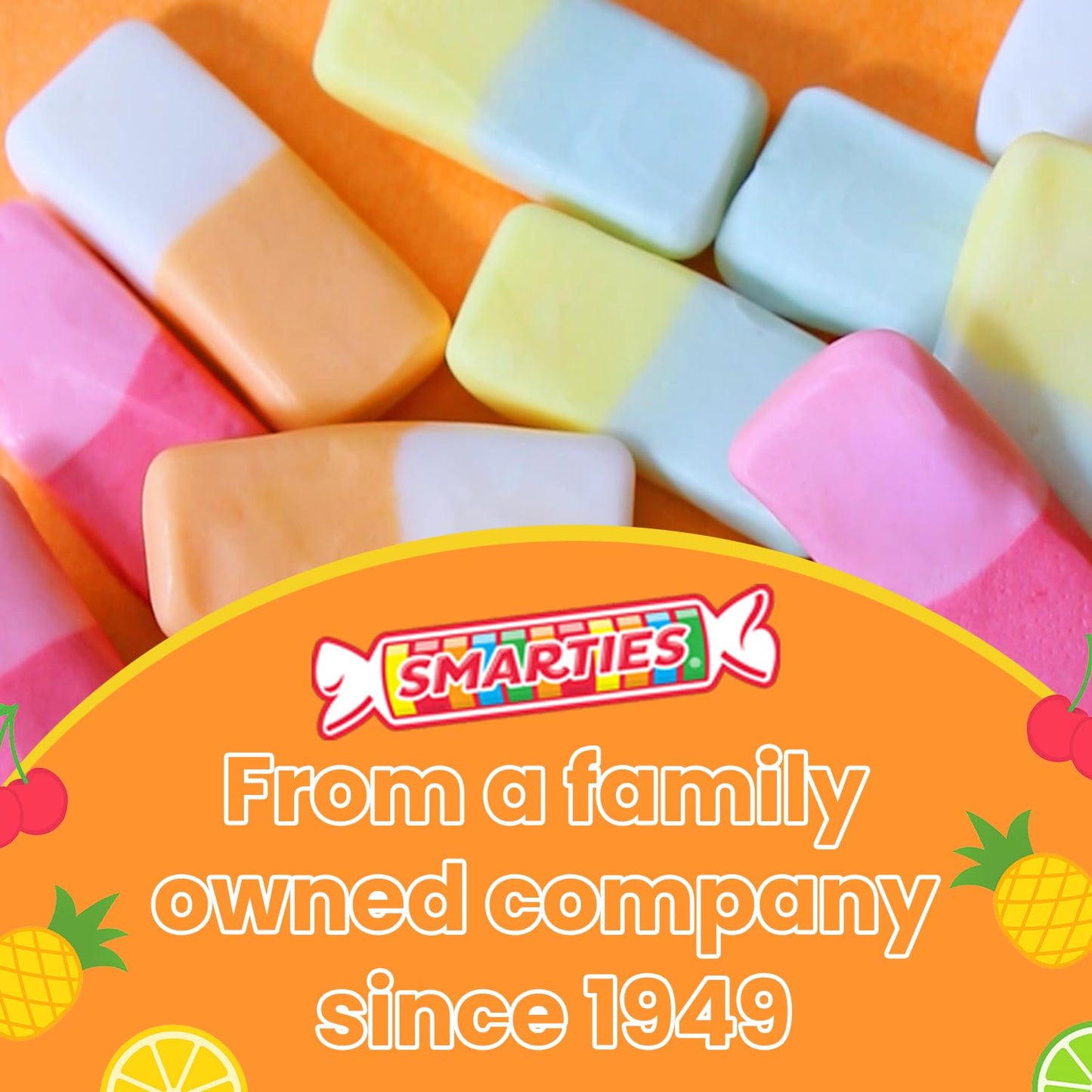 Smarties Squashies Mixed Fruit Flavor - Peanut Free  Gluten Free & Fat Free Gummy Candy - Perfect for Birthday & Halloween Party Favors chewy candy - 5 oz Candy Bags (Pack of 3)