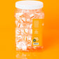 Papa'S Puffs Orange Flavored Pure Sugar Candy - Individually Wrapped In Resealable Tub - Fat-Free, Gluten-Free, Cholesterol-Free