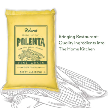 Roland Foods Fine Grain Yellow Polenta From Italy, Specialty Imported Food, 5 Pound Bag, Pack Of 1