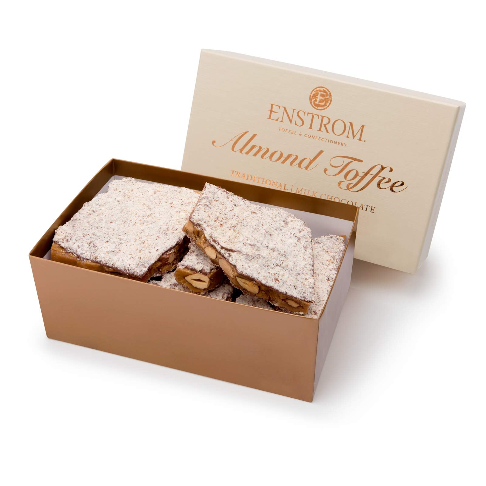 Enstrom Milk Chocolate Almond Toffee 2Lb Box | Handcrafted | Gluten Free | Kosher Dairy | All Natural