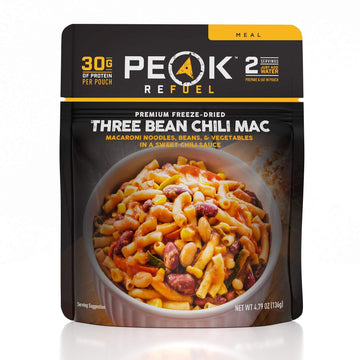 Peak Refuel Three Bean Chili Mac Premium Freeze Dried Camping Food  Backpacking & Hiking Mre Meals  Just Add Water  100% Real In