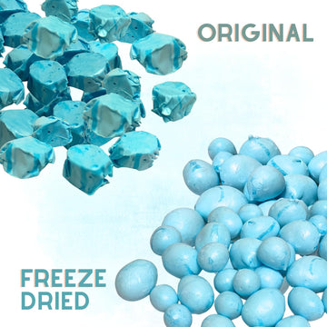 Freeze-Dried Candy Salt Water Taffy 2 Oz - Cut To Bite Sized Pieces - Ships In Box - Deliciously Crunchy, Intense Flavor, Lightw