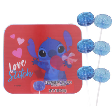 Lilo and Stitch Easter Lollipops, Individually Wrapped Strawberry Suckers, Basket Stuffer Candy, 1.69 Ounces